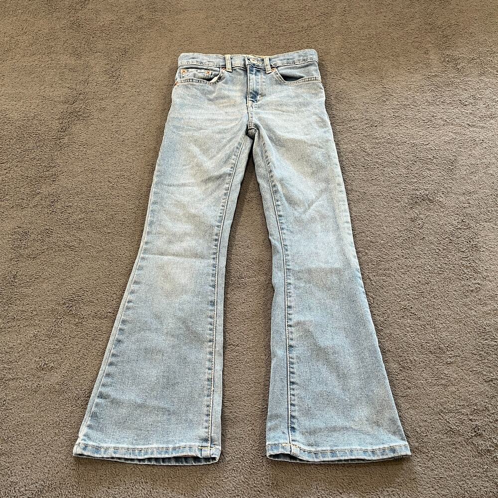 Levi's 726 Flare Light Wash Blue Bell Bottom Denim Stretch Jeans Kids Size 7